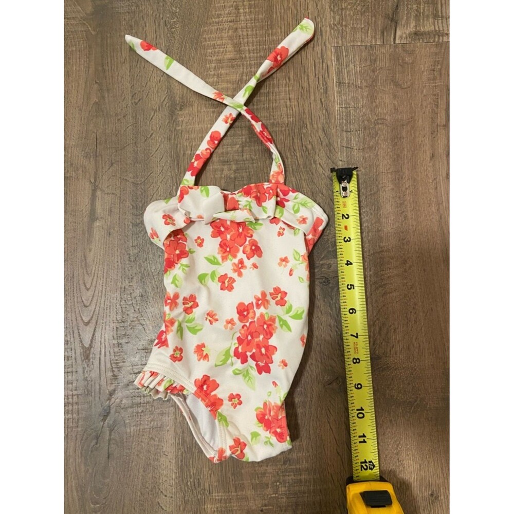 Baby Girl 6mo Swim Suit Floral Beach Tie Neck Ruffles - Picture 1 of 10